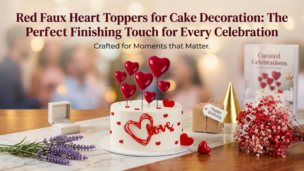 Red Faux Heart Toppers for Cake Decoration: The Perfect Finishing Touch for Every Celebration