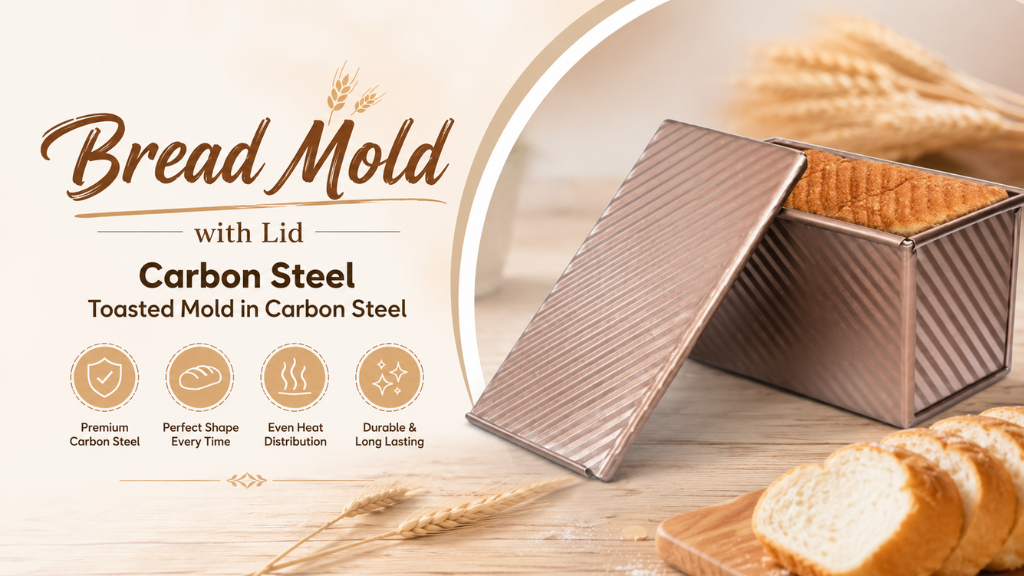 Bread Mold with Lid Carbon Steel Toasted Mold in Carbon Steel