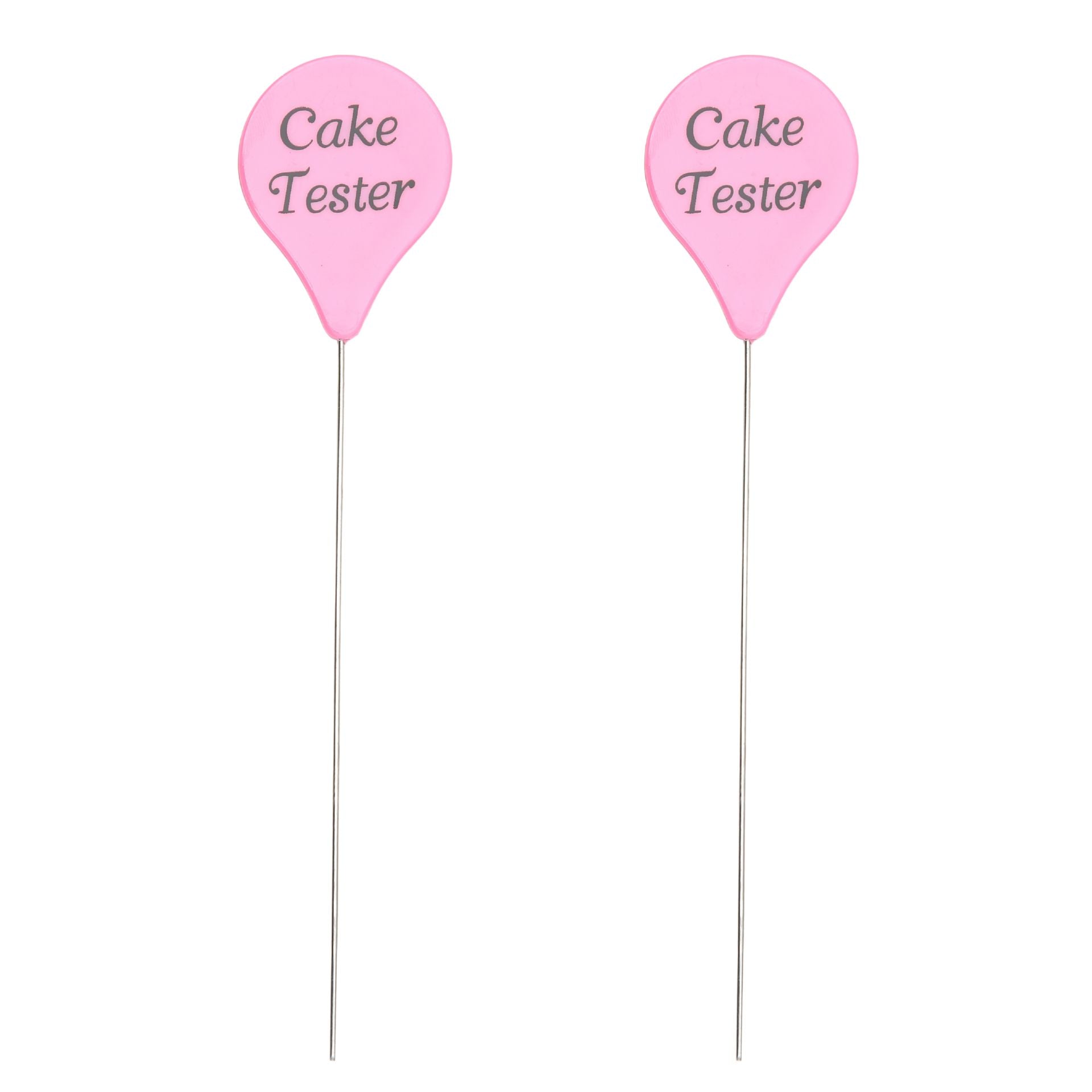 Stainless Steel Cake Tester with Pink Handle, Professional Baking Tool for Testing Cake Doneness. Set of 2