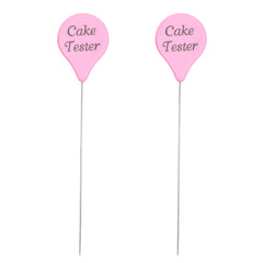 Stainless Steel Cake Tester with Pink Handle, Professional Baking Tool for Testing Cake Doneness. Set of 2