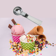 Premium Stainless Steel Ice Cream Scoop with Trigger – Heavy Duty, Ergonomic Handle for Hard Ice Cream, Gelato & More – Dishwasher Safe
