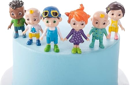 6 Piece Cocomelon Cake Toppers, Figure Toys for Birthday Gift