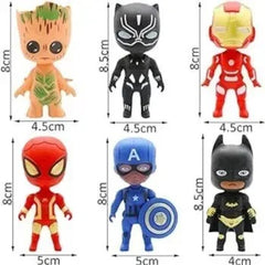 Set of 6 Avengers Mini Figures Set, Superhero Cake Topper, Avengers Cake Topper, Avengers Birthday Cake Topper, Figure Toy, Children Birthday Party Decoration