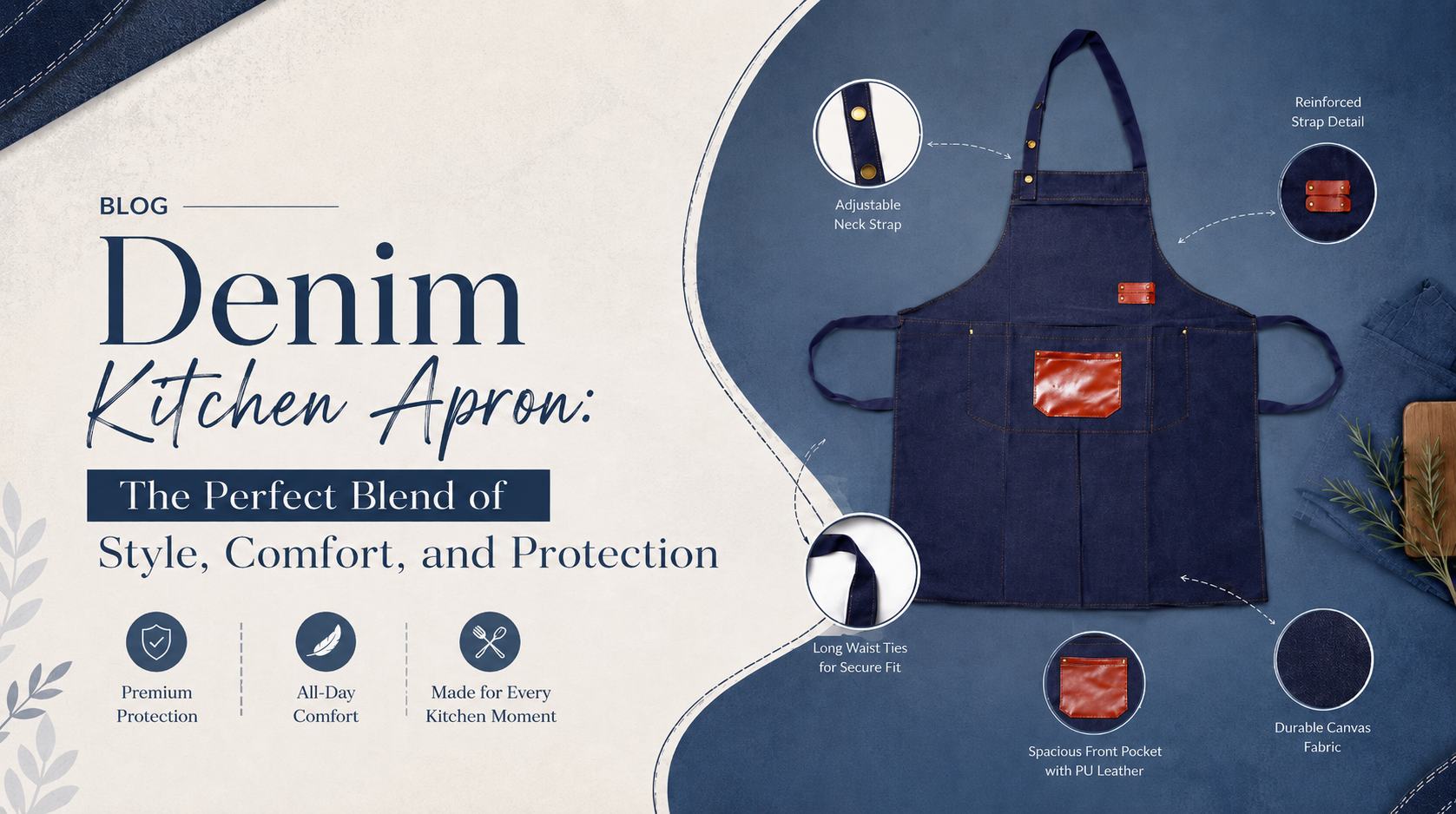 Denim Kitchen Apron: The Perfect Blend of Style, Comfort, and Protection