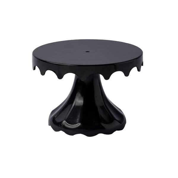 Small Black Cake Stand | Premium Plastic Dessert Display Stand | Round Cake Base for Baking & Party Decoration