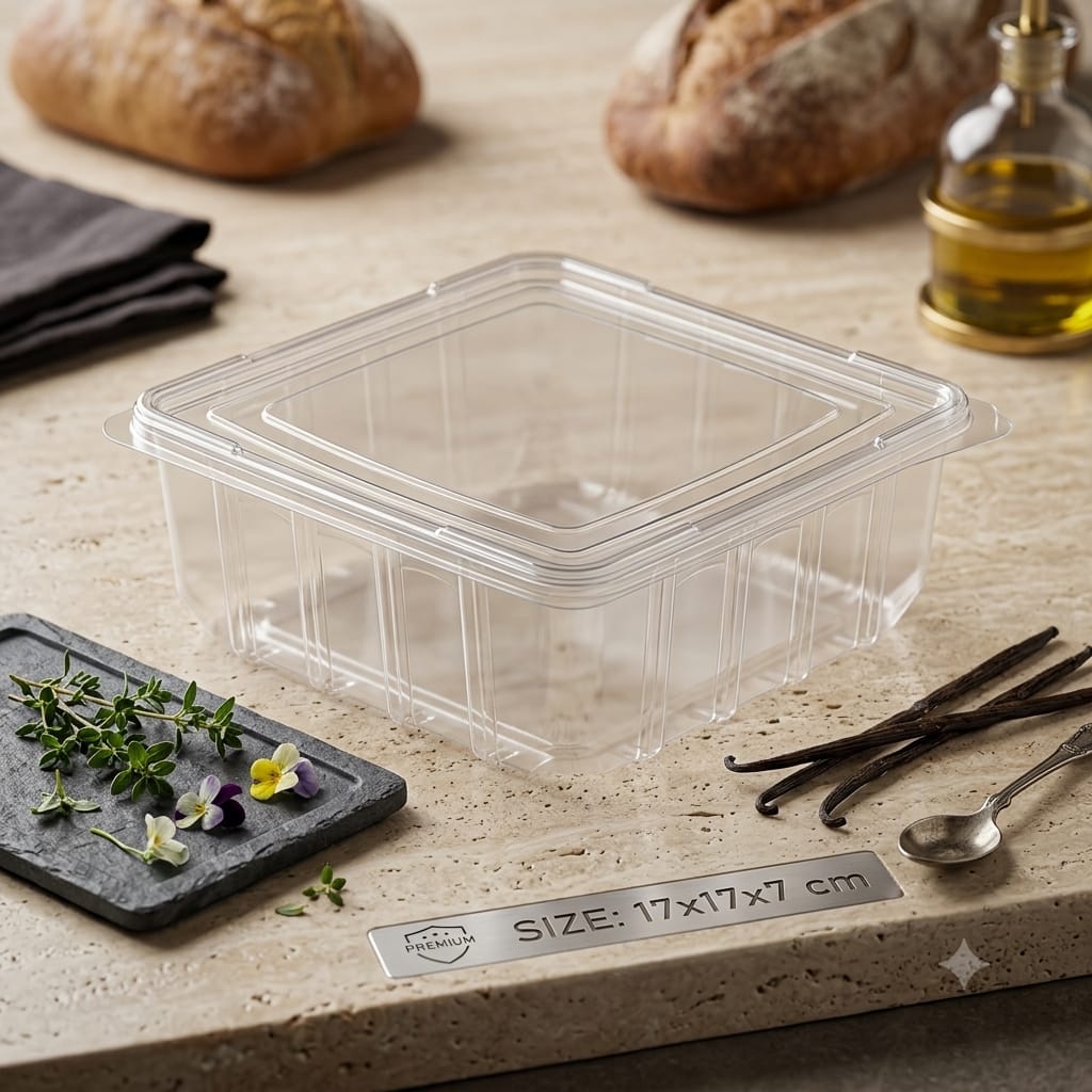 17x17x7 Clear Square Food Container