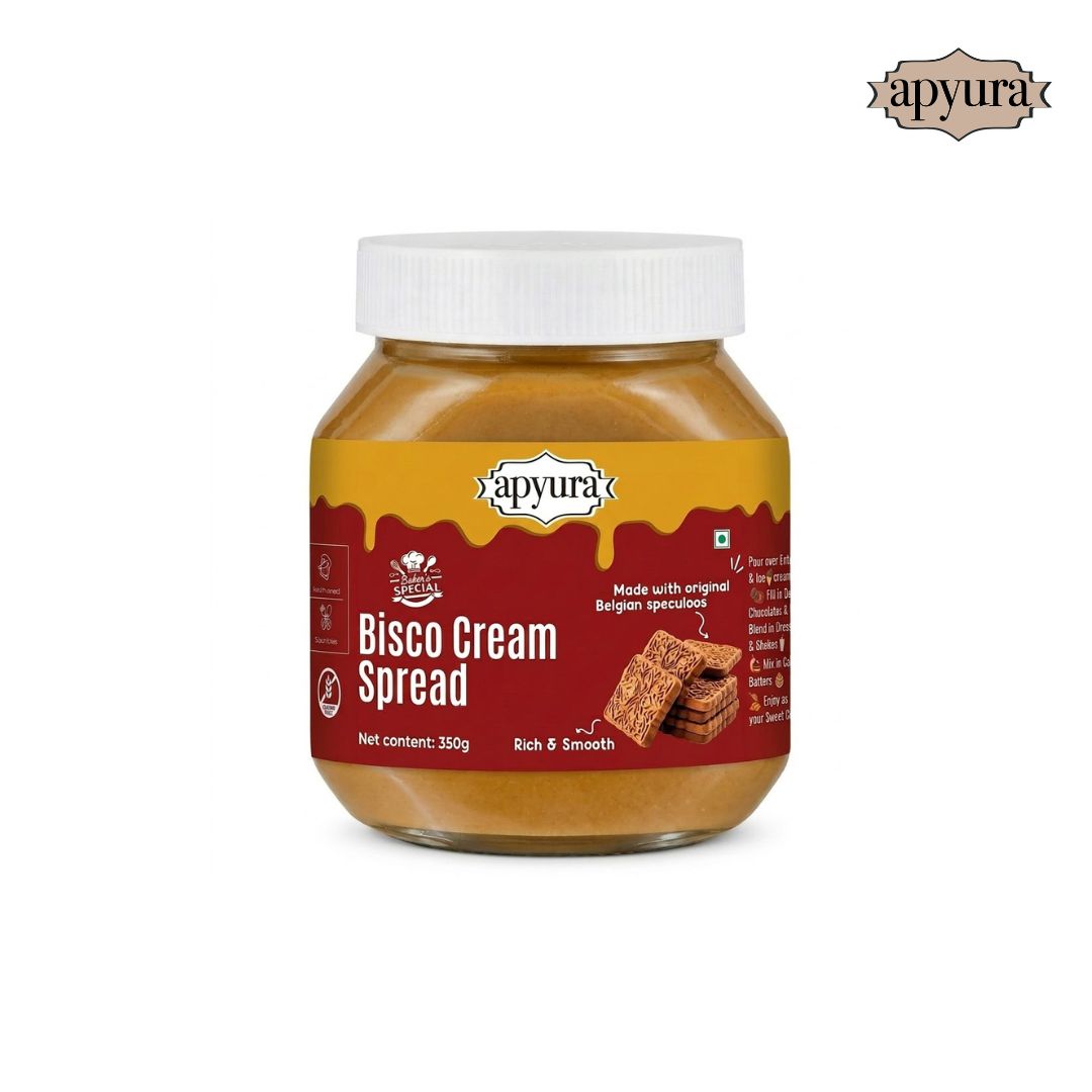 Apyura Bisco Cream Spread | Rich & Smooth Belgian Speculoos Flavour | Premium Dessert & Bread Spread