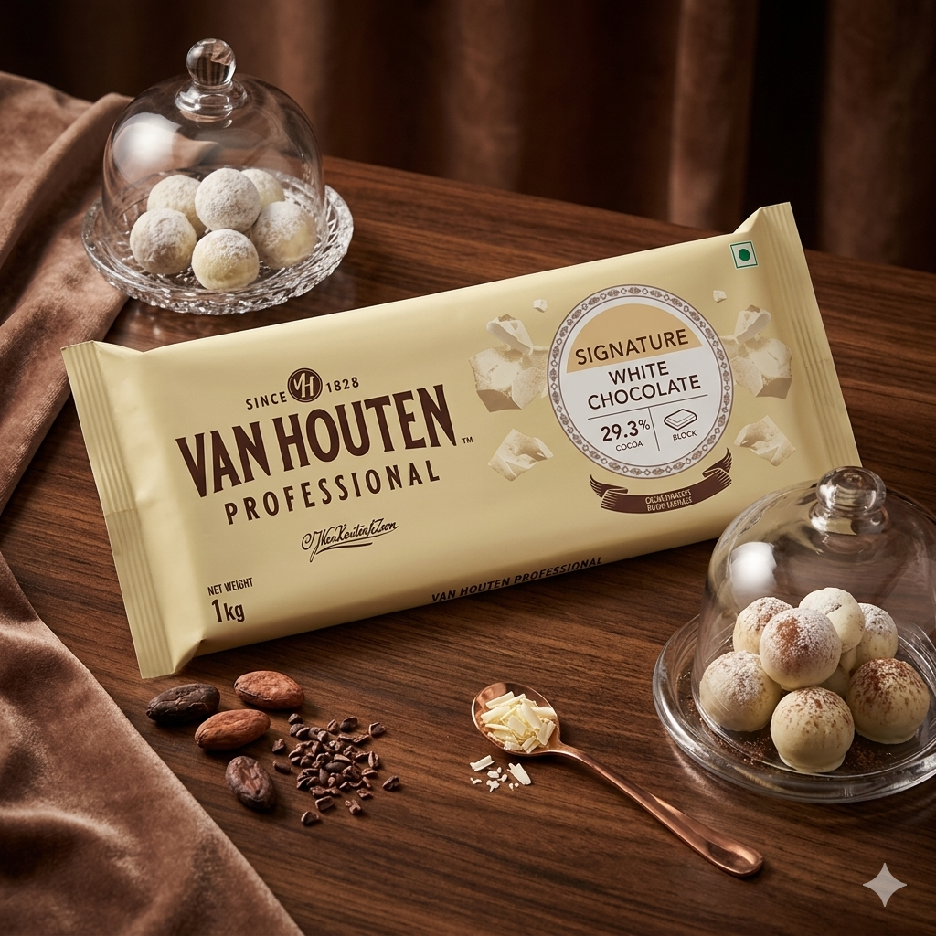 Van Houten White Chocolate Couverture (29.3% Cocoa) - 1 Kg