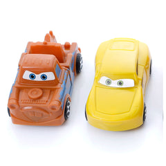 Set of 4 Cartoon Car Cake Toppers & Kids Toy Cars | Mini Pull-Back Vehicles for Birthday Cakes & Playtime