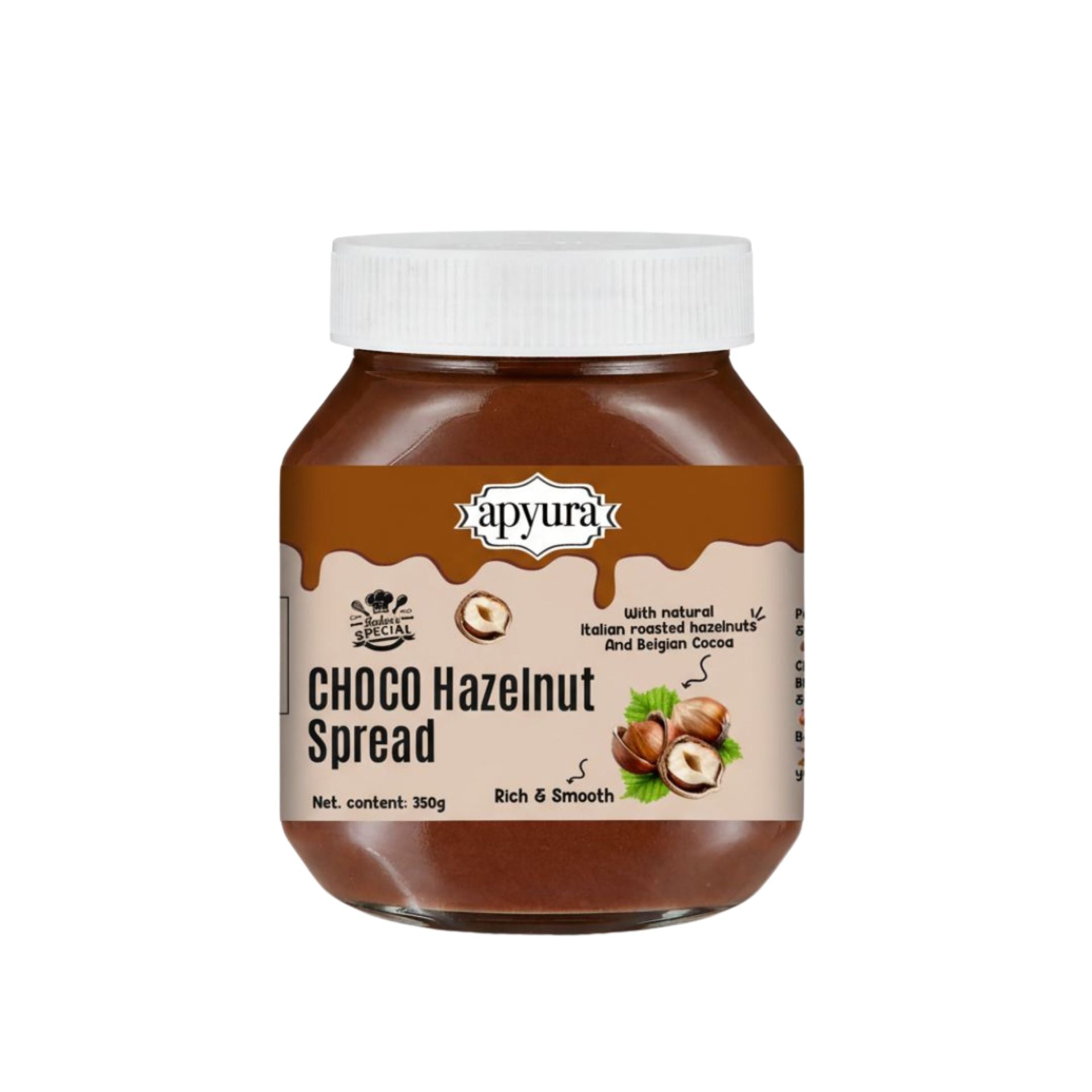 Apyura Choco Hazelnut Spread & Filling –| Creamy Chocolate Hazelnut Delight for Cakes, Desserts & Beverages