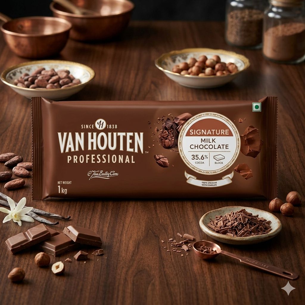 Van Houten Milk Chocolate Couverture (35.6% Cocoa) - 1 Kg