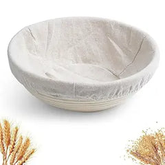 Bread Proofing Basket Round Cane Banneton Set with Linen Cloth for Artisan Baking ,SIZE 22 CM