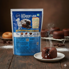 Pills&bury Decadent Lava Cake Mix – Egg Free | Rich Molten Chocolate Centre | 1 kg (Industrial Pack)