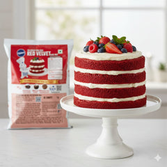 Pills&bury Egg Free Red Velvet Cake Mix | Rich Cocoa Flavour | 1 kg | For Professional & Home Baking