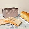 Bread Mold with Lid Carbon Steel Toasted Mold in Carbon Steel, Non-Stick Gold Wavy Style