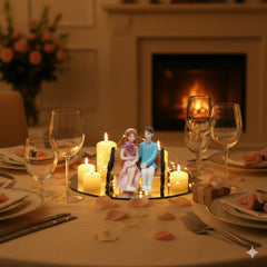 Romantic Couple Sitting on Bench Miniature Figurines (Set of 2) | Resin Love Couple Showpiece for Cake Topper, Home Decor, Valentine Gift, Anniversary Decoration