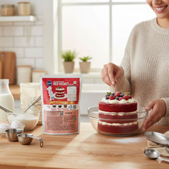 Pills&bury Egg Free Red Velvet Cake Mix | Rich Cocoa Flavour | 1 kg | For Professional & Home Baking