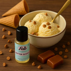 FAB Butterscotch Oil Soluble Flavor – 20ml Food Grade Concentrated Essence for Baking, Chocolates, Desserts, Ice Creams, Shakes, Fudge & More | Heat Stable, Non-Alcoholic, Halal Certified