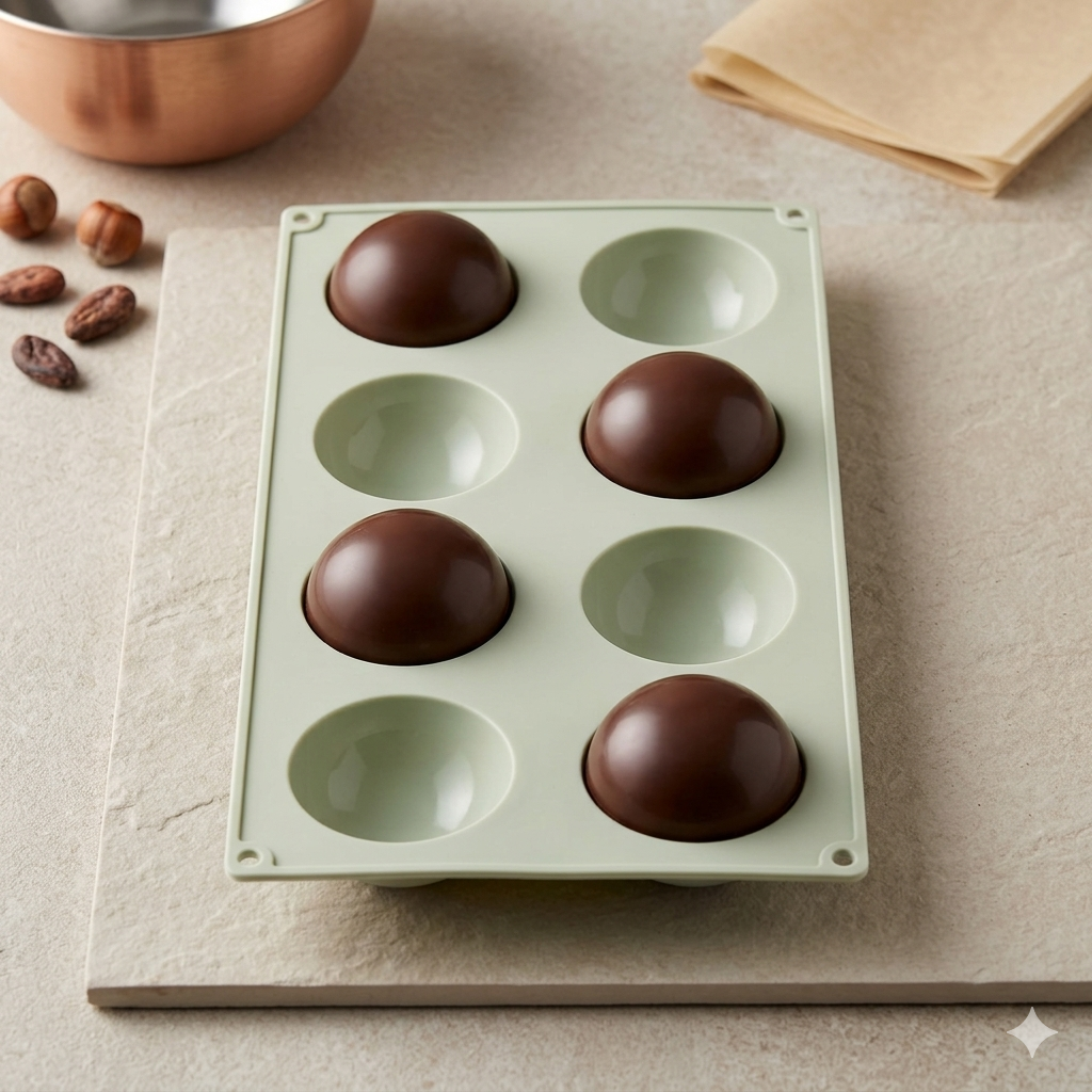 6 Cavity Hemisphere Silicone Chocolate Mold