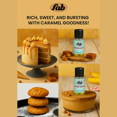 FAB Butterscotch Oil Soluble Flavor – 20ml Food Grade Concentrated Essence for Baking, Chocolates, Desserts, Ice Creams, Shakes, Fudge & More | Heat Stable, Non-Alcoholic, Halal Certified