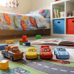 Set of 4 Cartoon Car Cake Toppers & Kids Toy Cars | Mini Pull-Back Vehicles for Birthday Cakes & Playtime