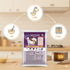Pills&bury Easy Bake Egg Free Vanilla Flavoured Cake Mix – 1 kg | Soft & Moist Cakes | Bakery & Home Baking