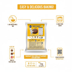 Pills&bury Easy Bake Egg Free Chocolate Flavoured Cake Mix – 1 kg | Professional Baking Mix
