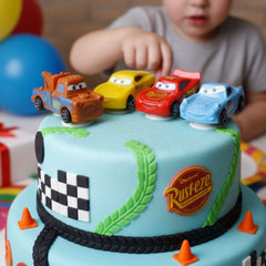 Set of 4 Cartoon Car Cake Toppers & Kids Toy Cars | Mini Pull-Back Vehicles for Birthday Cakes & Playtime