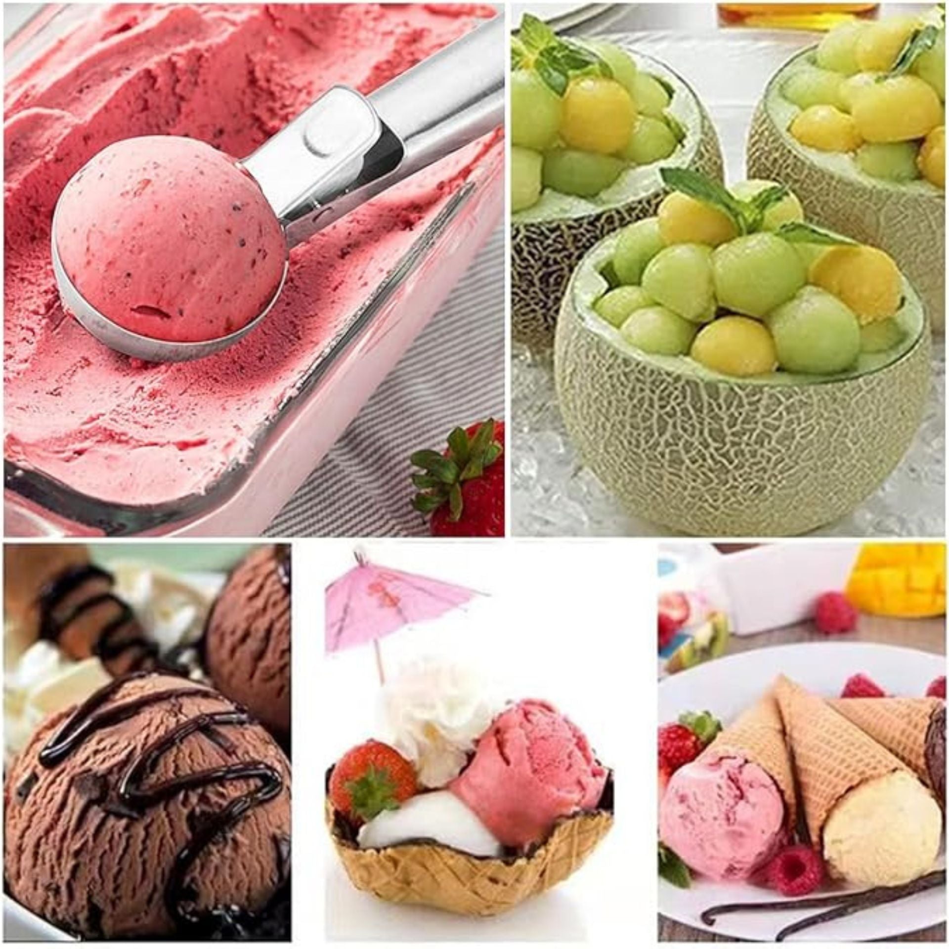 Premium Stainless Steel Ice Cream Scoop with Trigger – Heavy Duty, Ergonomic Handle for Hard Ice Cream, Gelato & More – Dishwasher Safe