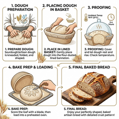 Bread Proofing Basket Oval Cane Banneton Set with Linen Cloth for Artisan Baking ,Size - 24X16X8CM