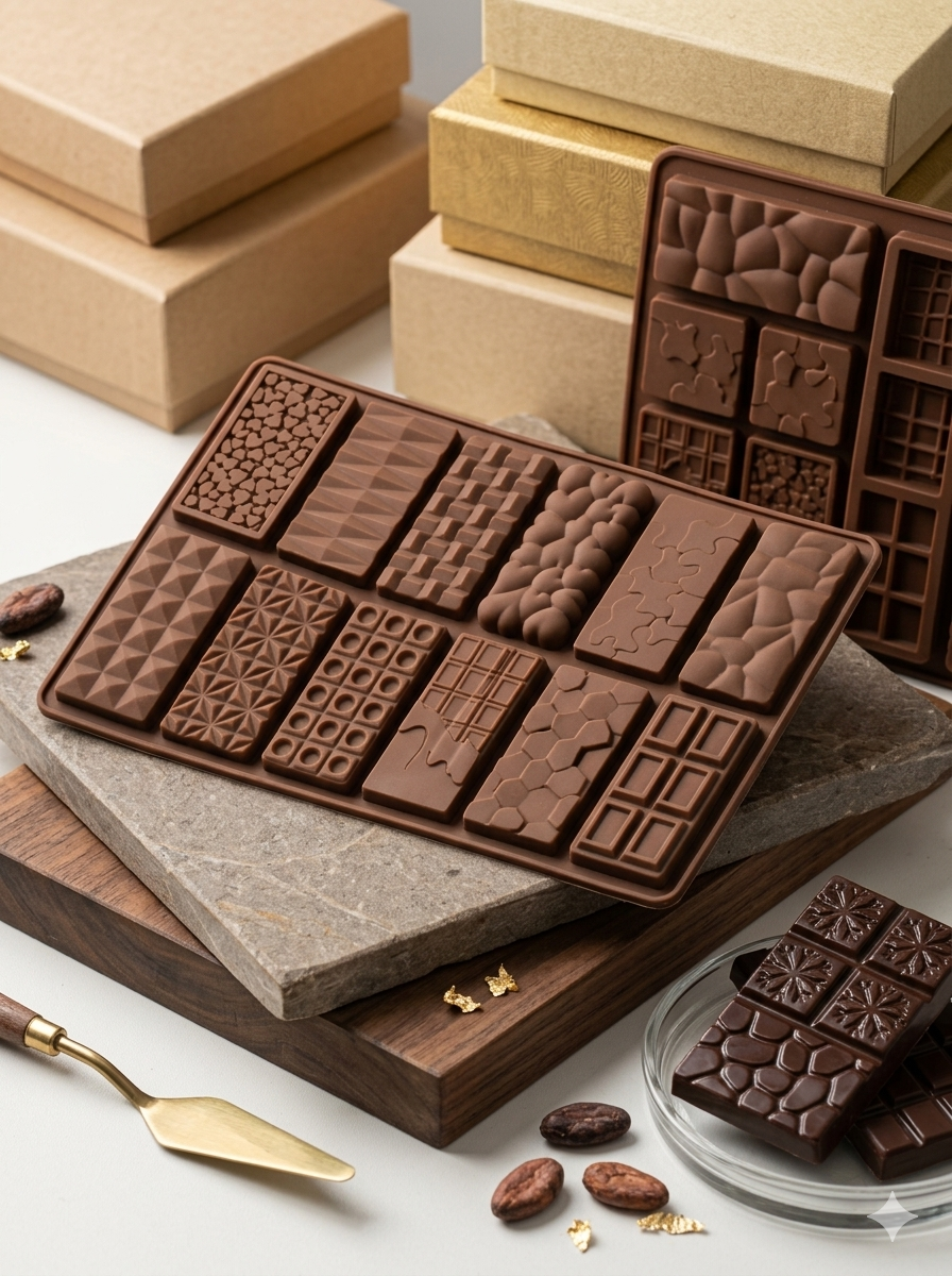 Multi-Pattern Silicone Chocolate Bar Mold