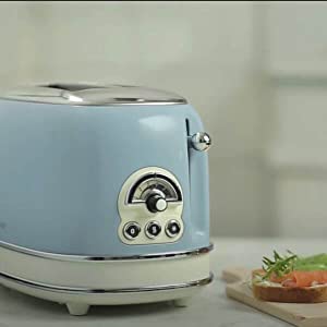 TOASTER Ariete 155 Vintage 2 Slice Toaster With 6 Toasting Levels BLUE