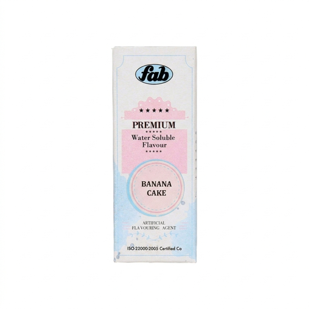 Fab Premium Banana Cake Water Soluble Flavour | Artificial Flavouring Essence for Baking & Desserts