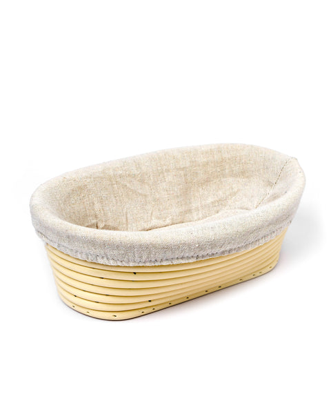 Oval Bread Proofing Basket with Linen Liner | Baking Cart