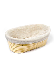 Oval Bread Proofing Basket with Linen Liner | Baking Cart