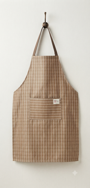 Beige Pinstripe Apron