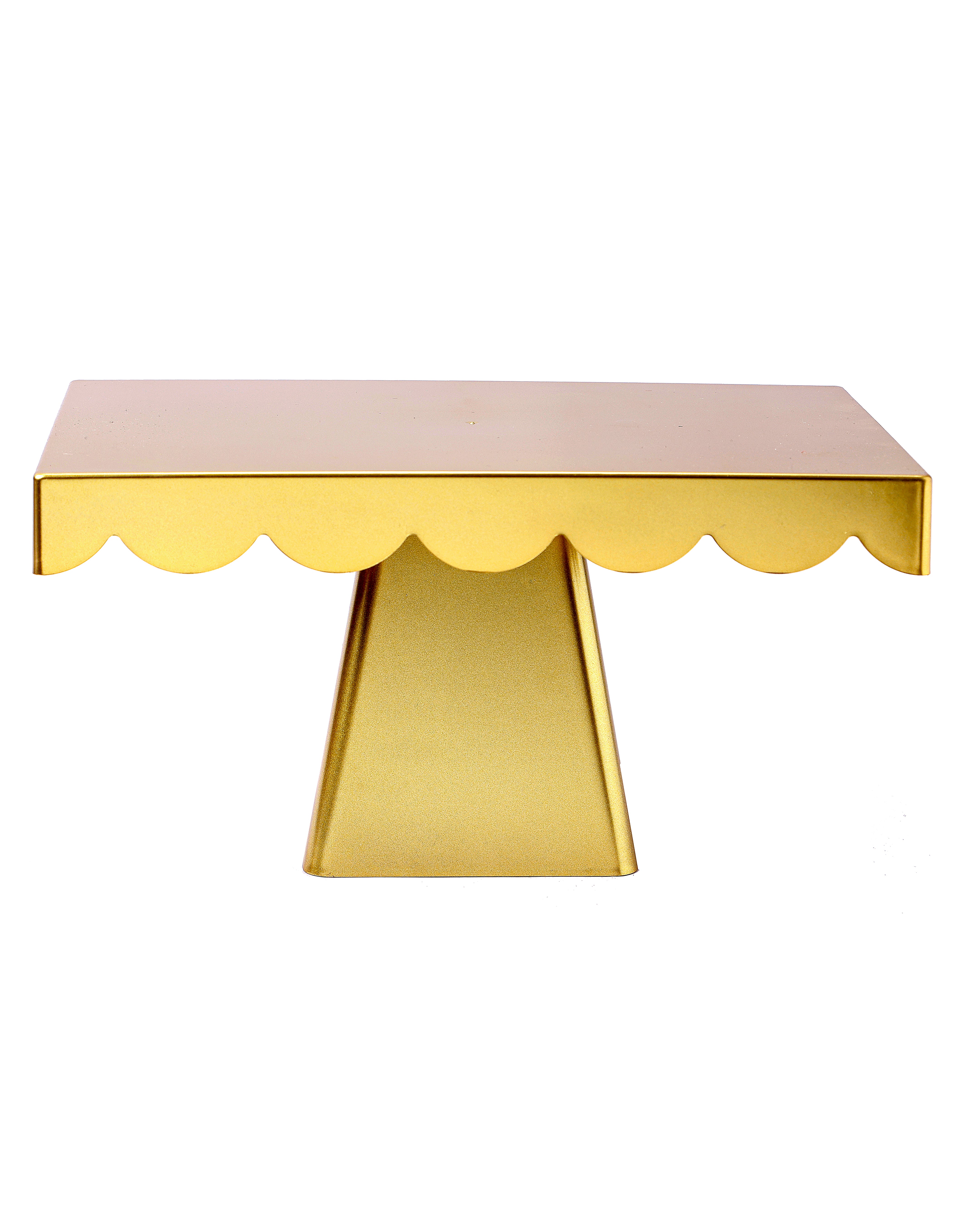 Luxury Gold Metal Cake Stand with Scalloped Edge | Baking Cart