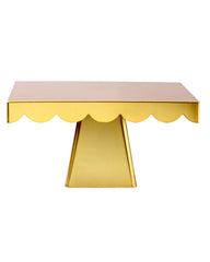 Luxury Gold Metal Cake Stand with Scalloped Edge | Baking Cart