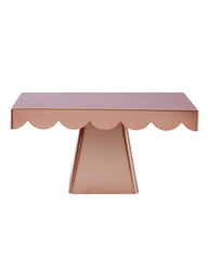 Rose Gold Rectangular Cake Stand with Scalloped Edge | Baking Cart