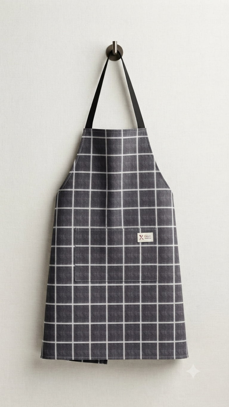 Charcoal Check Apron