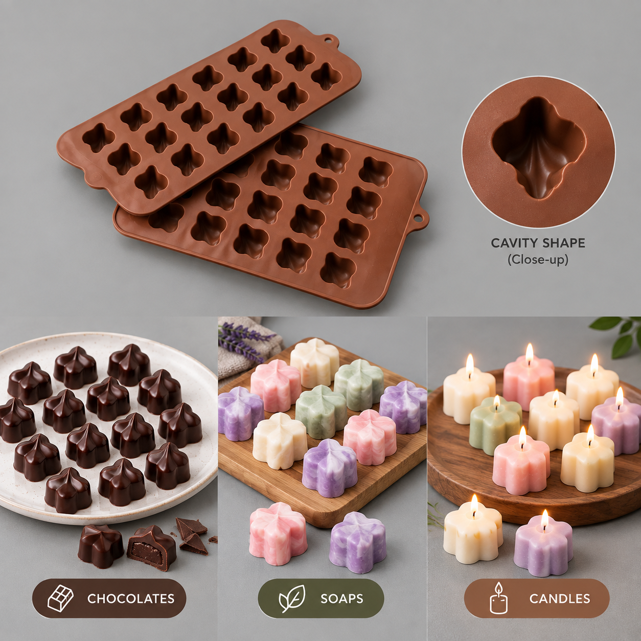Premium Silicone Ocean Shell Chocolate Mold Tray