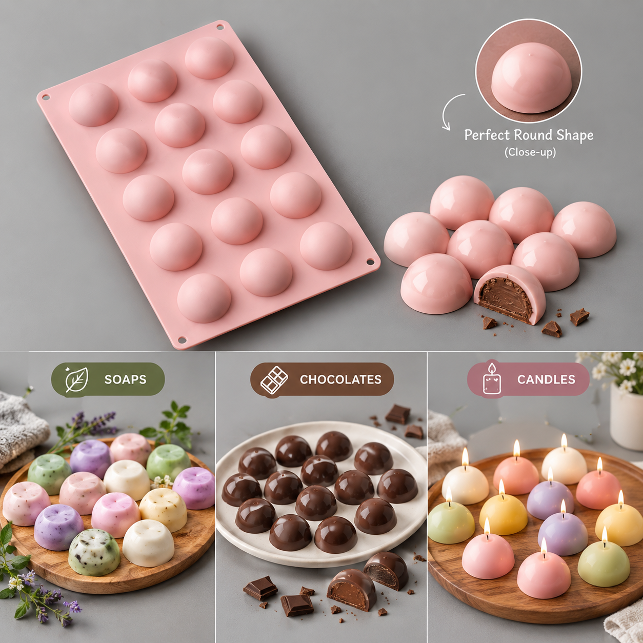 Recreational Confections Premium Semi-Sphere Silicone Mold