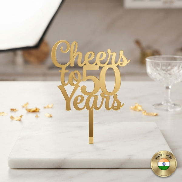 Cheers to 50 Years Acrylic Cake Topper