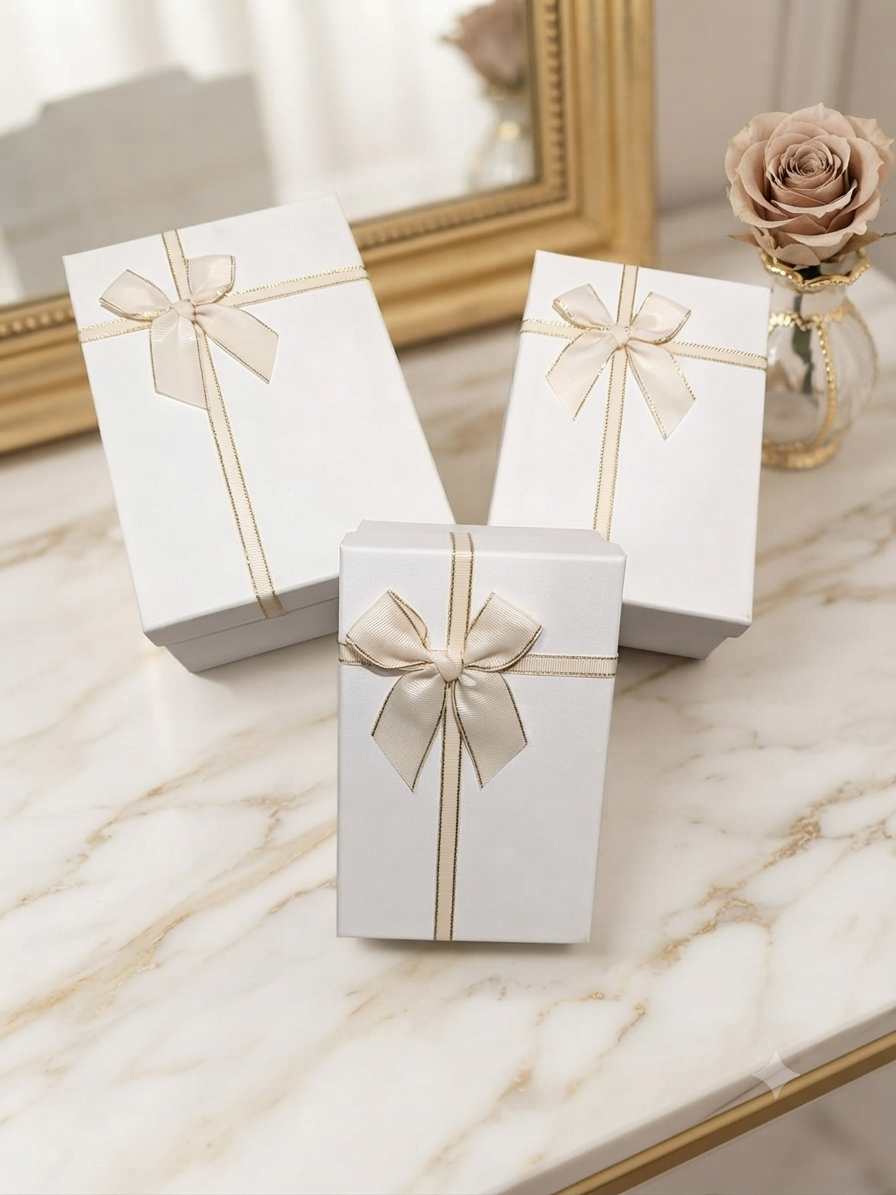 Classic White Ribbon Gift Boxes