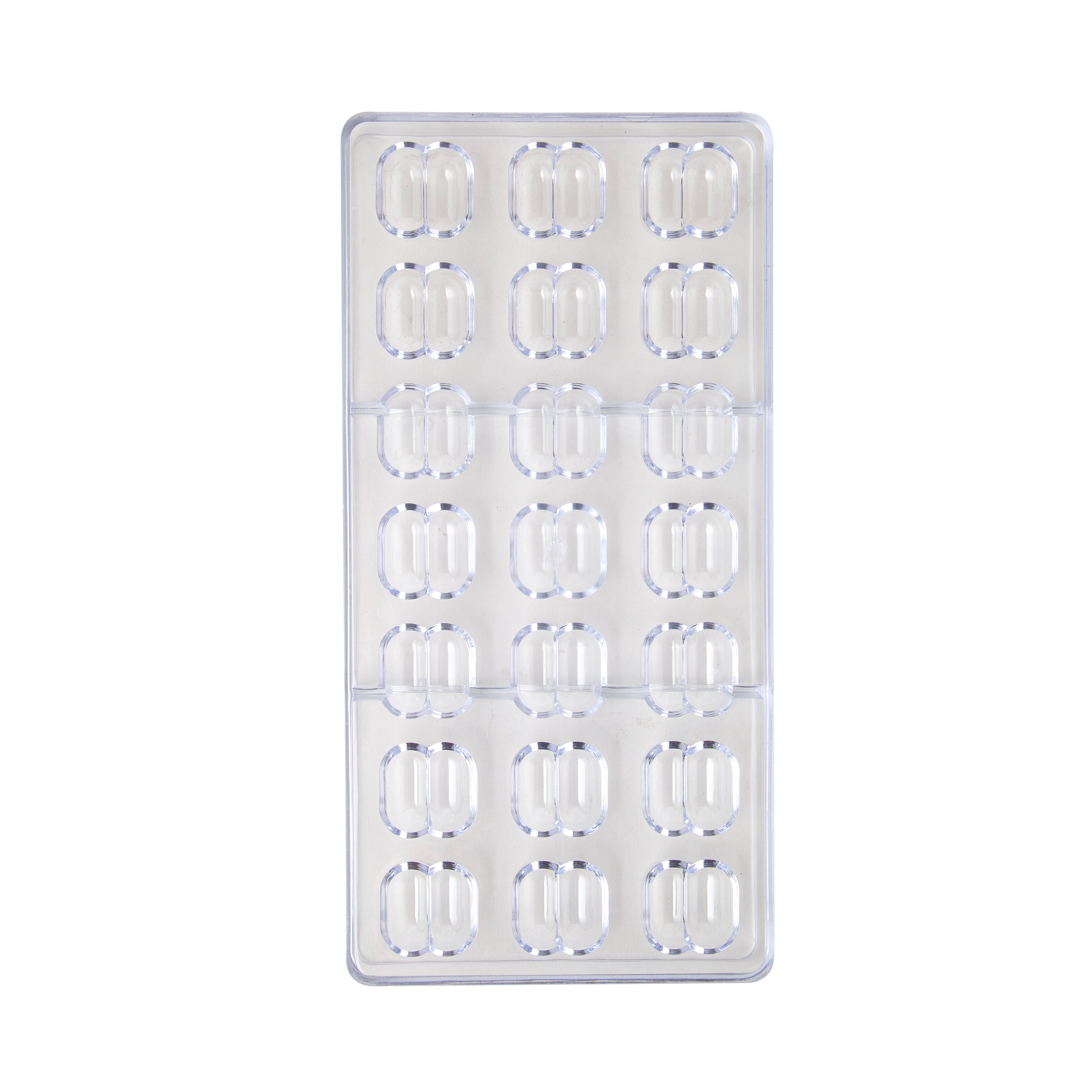 Polycarbonate Coffee Bean Chocolate Mold – 21 Cavity Professional Chocolate Making Mold