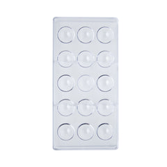 15-Cavity Round Half Sphere Chocolate Mold – Clear Food-Grade Polycarbonate Dome Mold for Hot Cocoa Bombs, Chocolates, Desserts & Candy Making