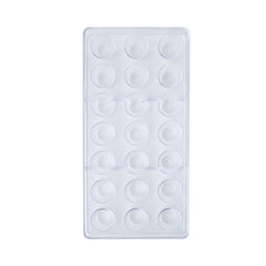 18-Cavity Fluted Round Chocolate Mold – Clear Polycarbonate Candy, Praline & Mini Dessert Mold  Product Description