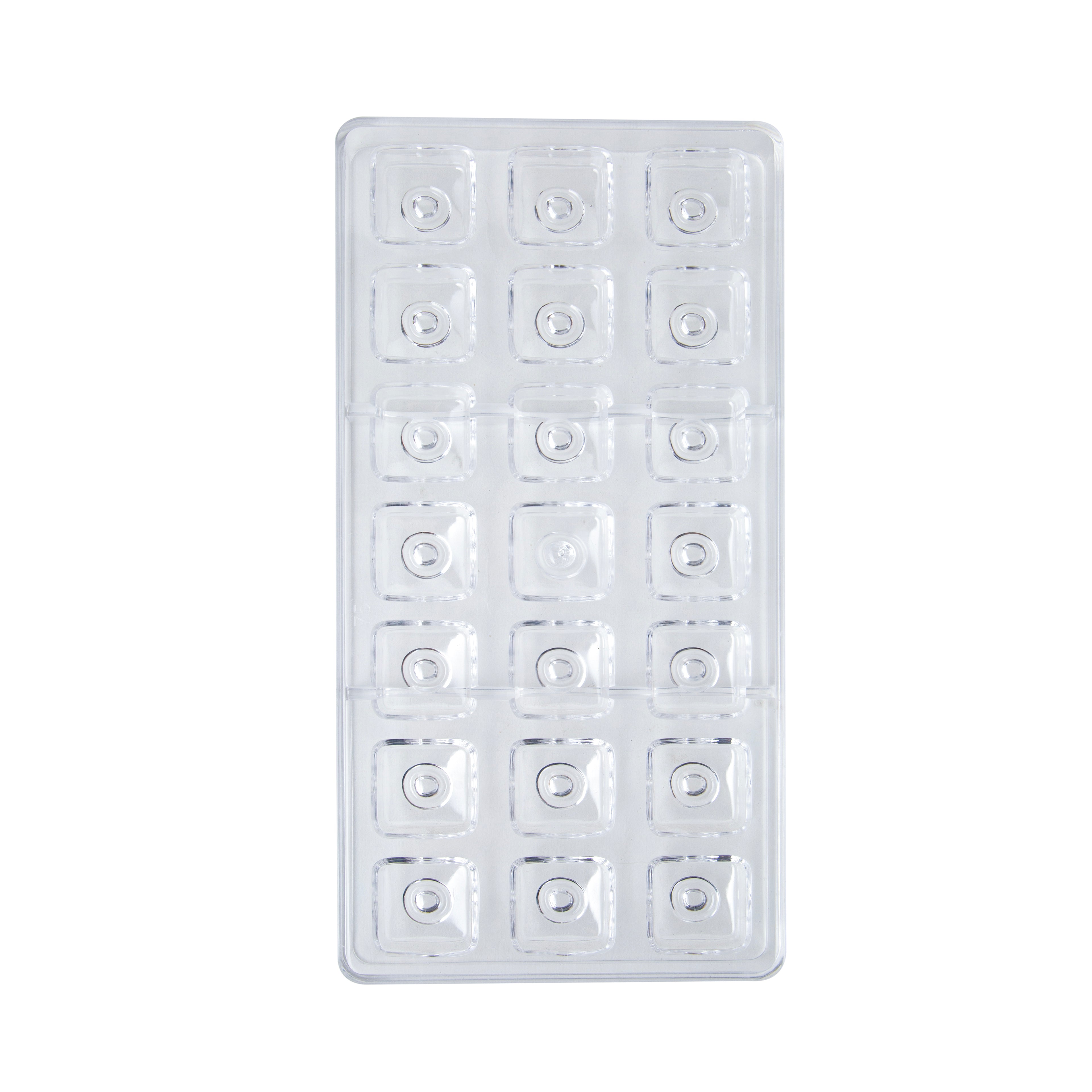 18-Cavity Square Chocolate Mold – Premium Transparent Polycarbonate Mold for Chocolates, Pralines, Truffles & Candy Making