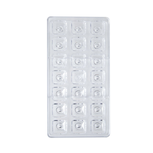 18-Cavity Square Chocolate Mold – Premium Transparent Polycarbonate Mold for Chocolates, Pralines, Truffles & Candy Making