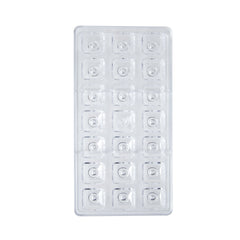 18-Cavity Square Chocolate Mold – Premium Transparent Polycarbonate Mold for Chocolates, Pralines, Truffles & Candy Making